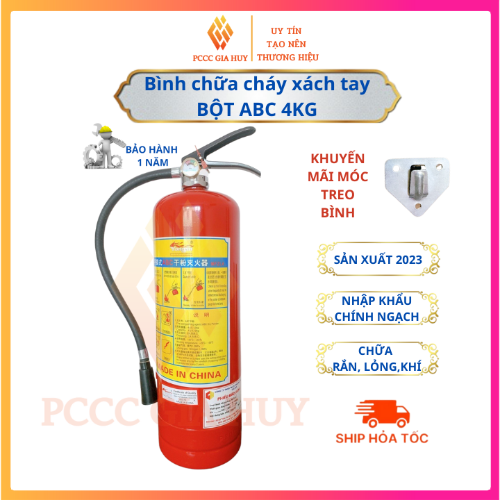 Bình cứu hỏa , bình chữa cháy bột abc 4kg – mfz4 nhập khẩu chính hãng jis ,đạt tiêu chuẩn pccc