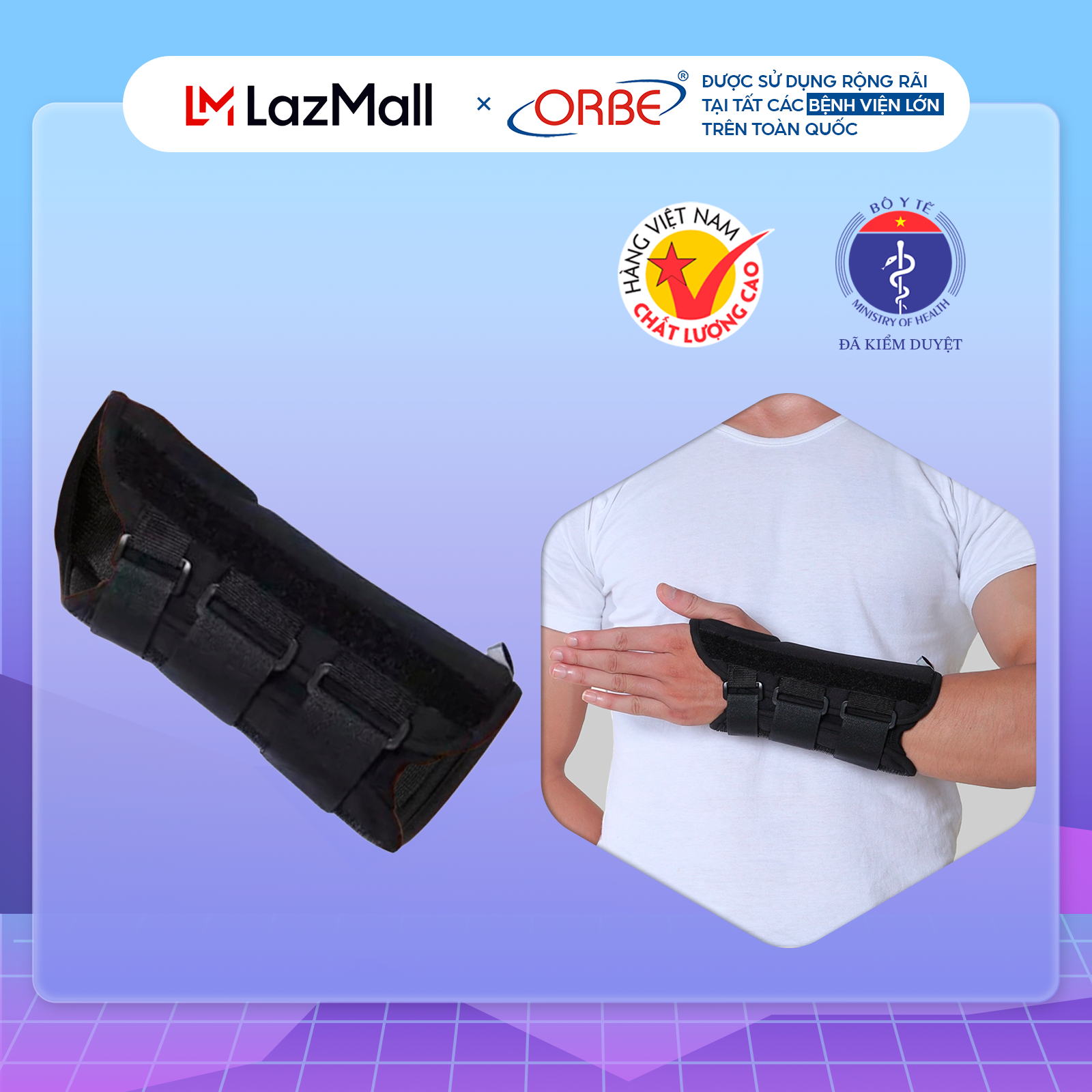 Nẹp cổ tay h1 orbe hỗ trợ cố định khớp cổ tay, chấn thương vùng cổ tay