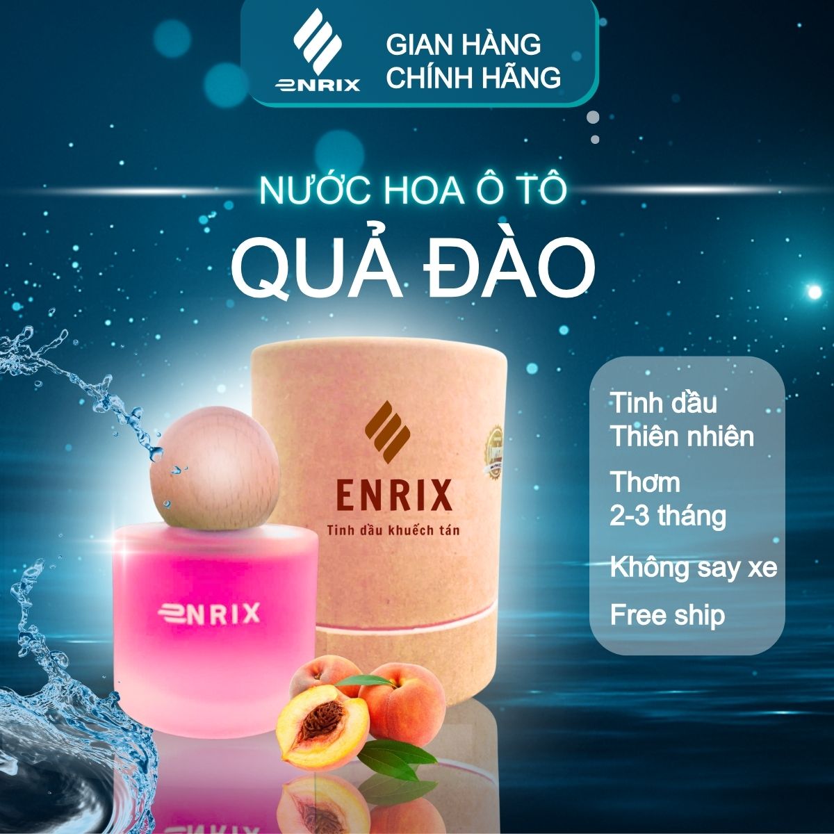 Nước Hoa Ô Tô Hương Hương Đào Enrix Blank 50ML Cao Cấp - Tinh Dầu Ô Tô Khử Mùi Xe Ô Tô Dầu Thơm Ô Tô Hương Dịu Nhẹ 
