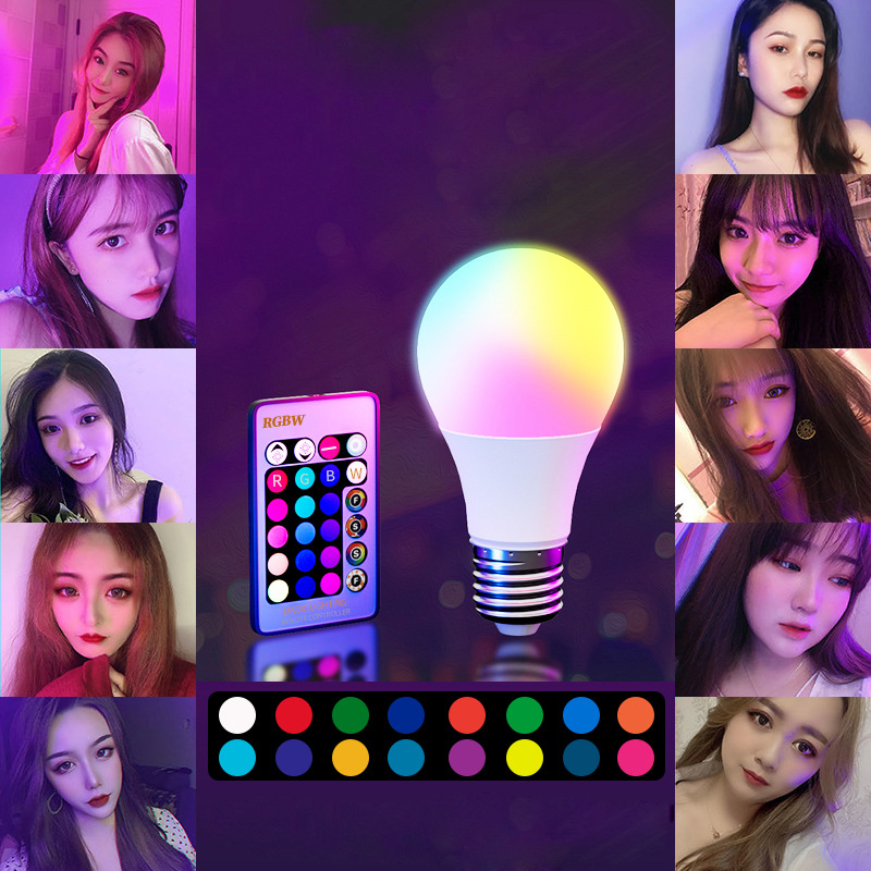 🔥 xả hàng trả kho 🔥 bóng đèn led tiktok đổi màu có remote điều khiển từ xa, đui đèn e27 số lượng có hạn