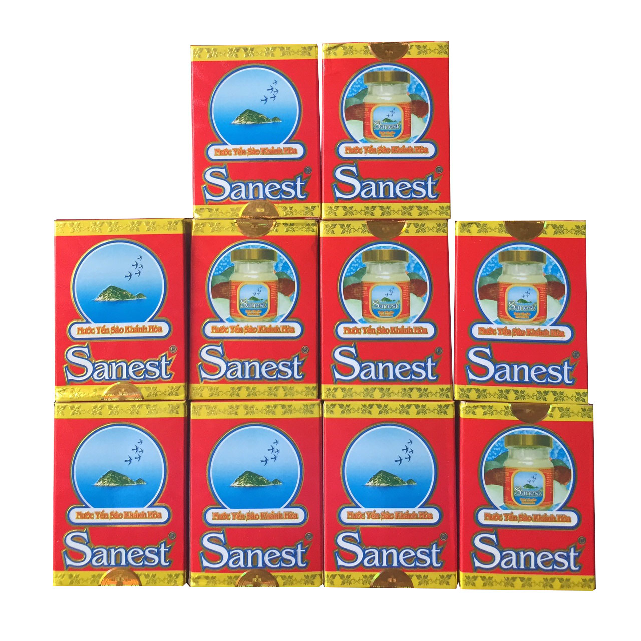 [FreeshipMAX] Nước yến sào Khánh Hòa Sanest 70ml bộ 10 hũ-PP Sâm Yến Thái An