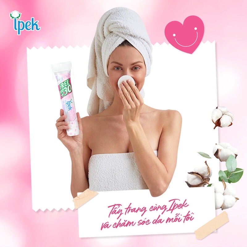 Bông tẩy trang Ipek 100 miếng + 30 miếng free