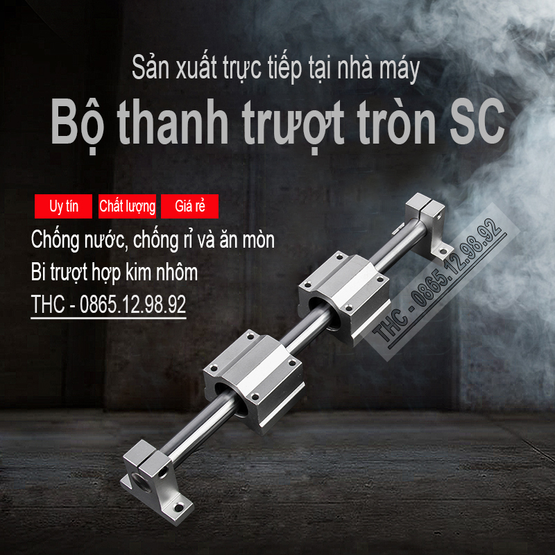 Bộ thanh ray trượt tròn phi 25mm