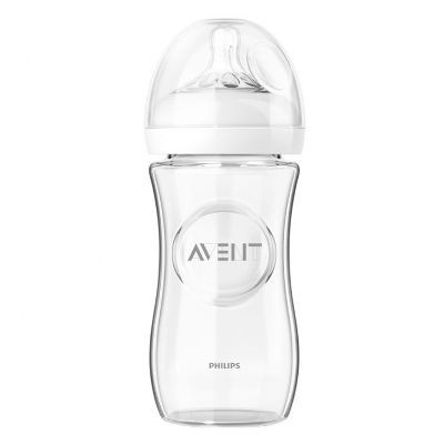 Bình sữa thuỷ tinh cao cấp philips avent scf671/13 120ml & scf673/17 240ml mô phỏng tự nhiên, núm silicone, van chống sặc 2 tầng
