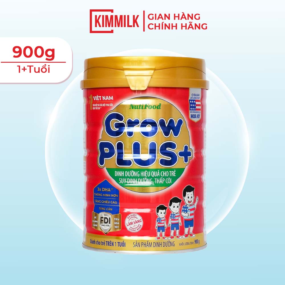 Sữa bột nutifood growplus+ đỏ trên 1 tuổi lon 900g
