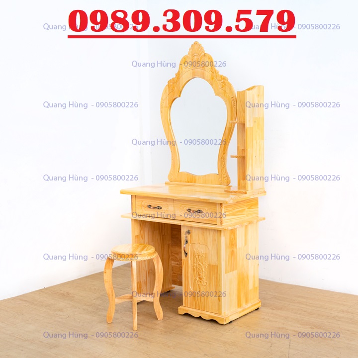 BÀN TRANG ĐIỂM GỖ THÔNG MÀU VÀNG - BÀN GỖ SANG XỊN , GIAO NHANH TRONG  NGÀY
