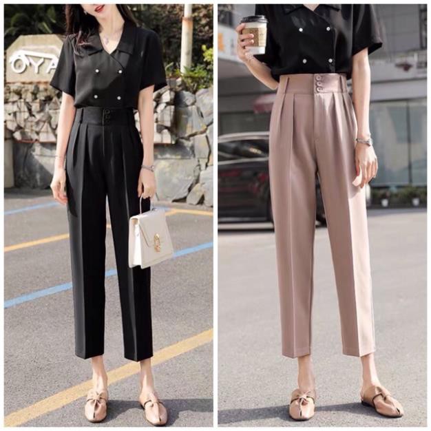 QUẦN BAGGY CẠP CAO 3 KHUY XUẤT HÀN
