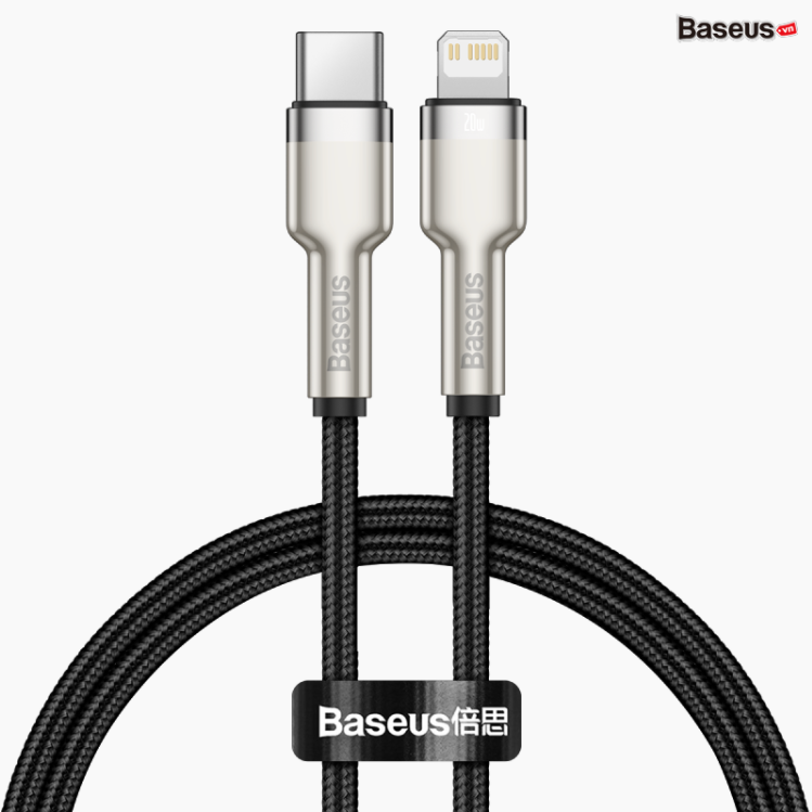 Dây Cáp sạc nhanh C to Lightning 20W cho iPhone 12 Series Baseus Cafule Metal Series
