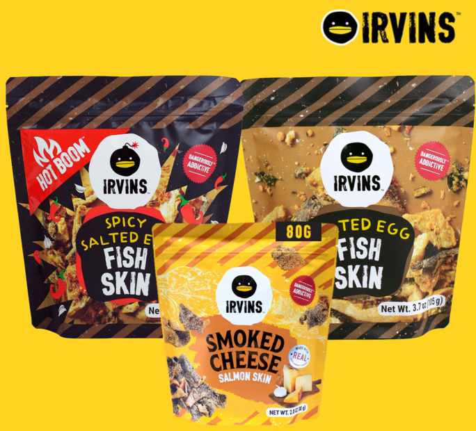 Buy 1 Get 1 COMBO IRVINS SALMON SKIN Salted Egg 105g + Cheese 80g +