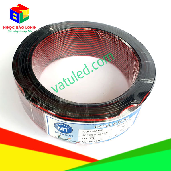 Dây điện đôi đỏ đen 10 tim (100m)