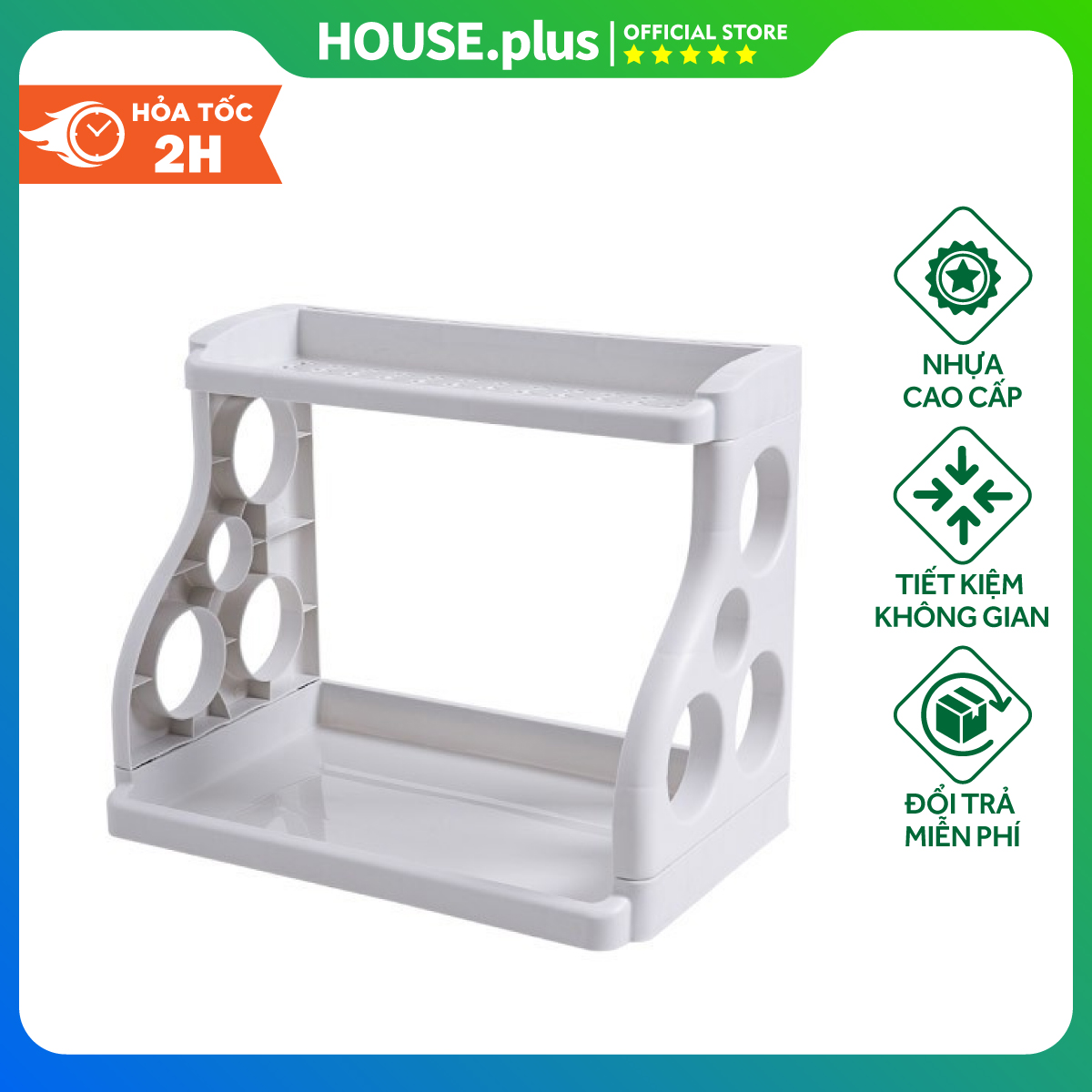 Kệ Gia Vị 2 Tầng Đựng Vật Dụng Nhà Bếp Đa Năng Tiện Dụng
