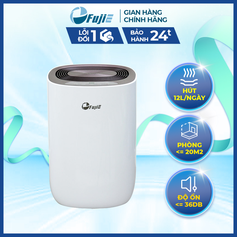 Máy hút ẩm không khí FujiE HM-912EC-N công suất hút ẩm 12L/ ngày, có khóa trẻ em công nghệ Nhật Bản bảo hành 2 năm