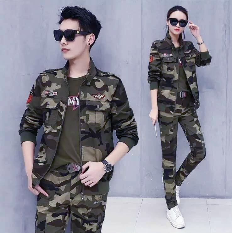 Bộ đồ đôi kaki nam nữ chất lính màu camo rằn ri đủ size