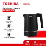 Ấm đun siêu tốc Toshiba KT-15DS1NV - 1.5L - Inox 304 - Hàng chính hãng, bảo hành 12 tháng, chất lượng Nhật Bản