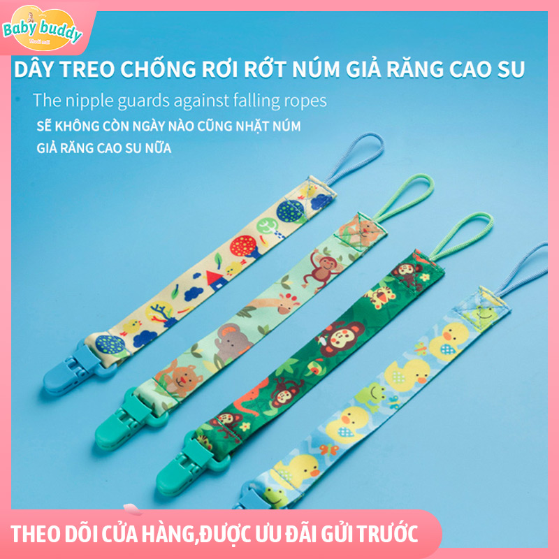 Dây đeo ty giả bằng vải mềm mịn, Dây đeo không rơi cho ty giả, dây đeo giữ ti giả không rơi, dây đeo ti ngậm nhiều màu sắc đáng yêu, baby pacifier dây đeo núm ti giả, dây đeo ti ngậm chống quấn cổ, dây đeo núm ti không BPA