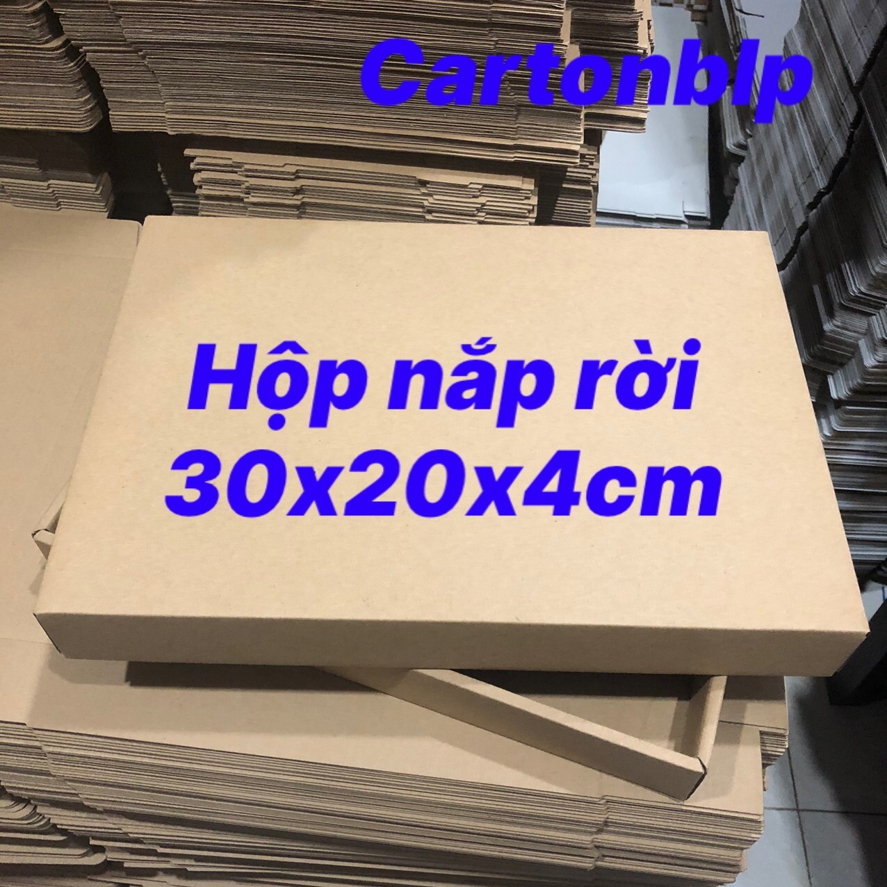 10 hộp gài nắp rời size 30x20x4cm màu nâu