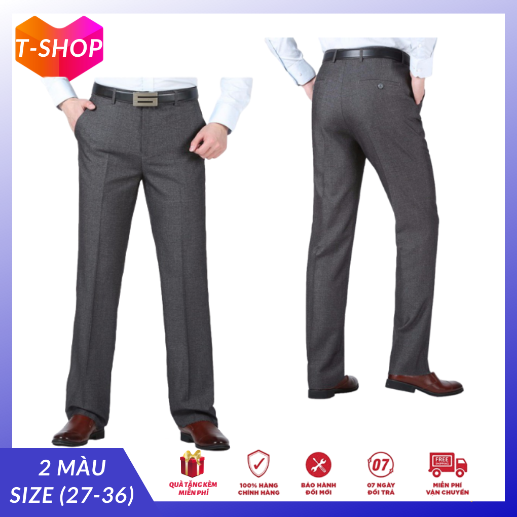 [HCM]Quần tây nam công sở tuổi trung niên ống suông quan tay nam kaki cao cấp dễ phối với ao somi nam và các loại áo thun nam có cổ khác - Tshop
