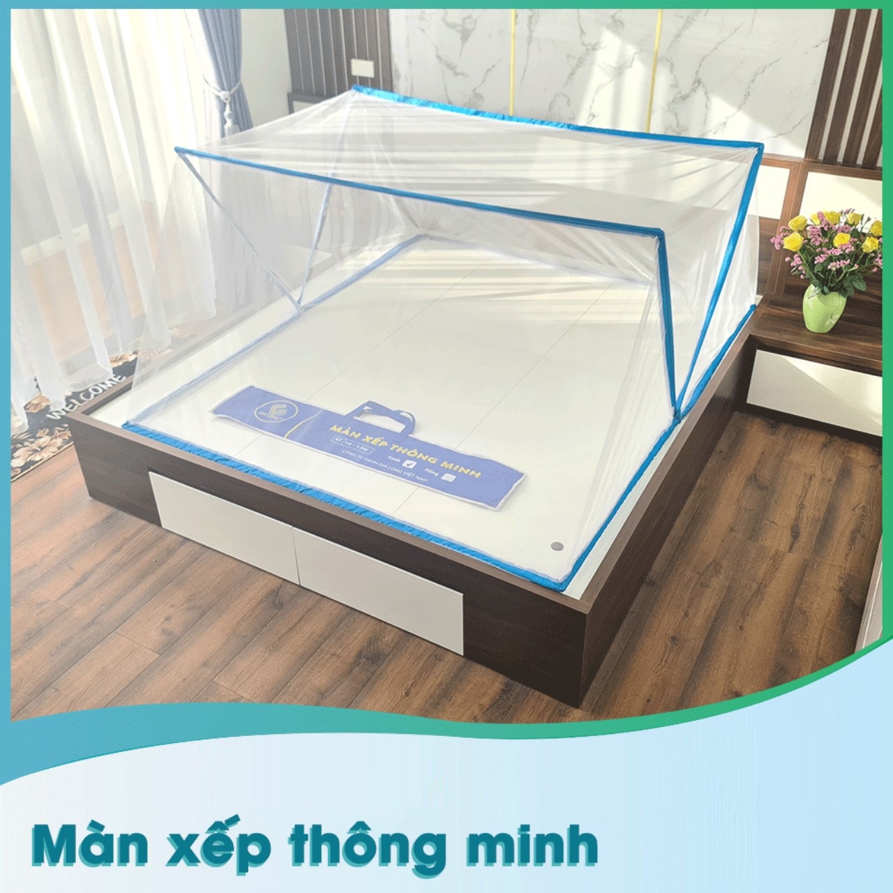 Màn chụp xếp thông minh người lớn mùng ngủ tự bung tự gấp Mùng Chụp Màn Chụp Tự Bung Màn Ngủ người lớn Màn ngủ chống muỗi Dễ dàng tiện lợi bền đẹp