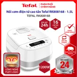 |HỎA TỐC 2H| Nồi cơm điện tử cao tần đa chức năng Tefal RK808168 - Dung tích 1.5L lòng nồi niêu chống dính 5 lớp dày 3mm - Công suất 1200W 16 chức năng, nấu cơm cháy - bảo hành 2 năm