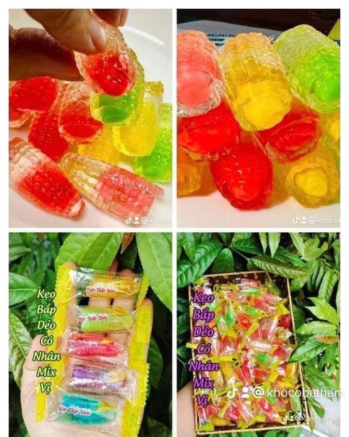 500gr kẹo dẻo bắp nhân tan chảy mix vi