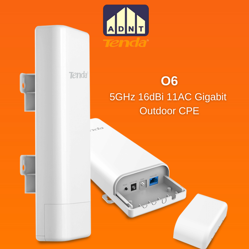Thiết bị thu phát wifi ngoài trời tốc độ cao phạm vi 10km CPE O6 Tenda chính hãng