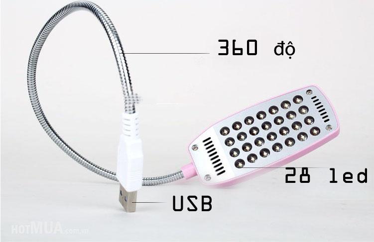 Đèn led laptop cổng usb 28 bóng