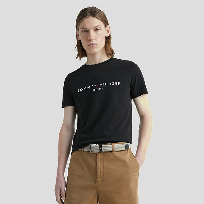 TOMMY HILFIGER - Áo Thun Nam Tay Ngắn IM Core Tommy Logo Tee MW0MW16171BAS