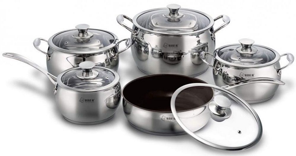 Bộ nồi 5 chiếc Arber AB-06CC inox 304