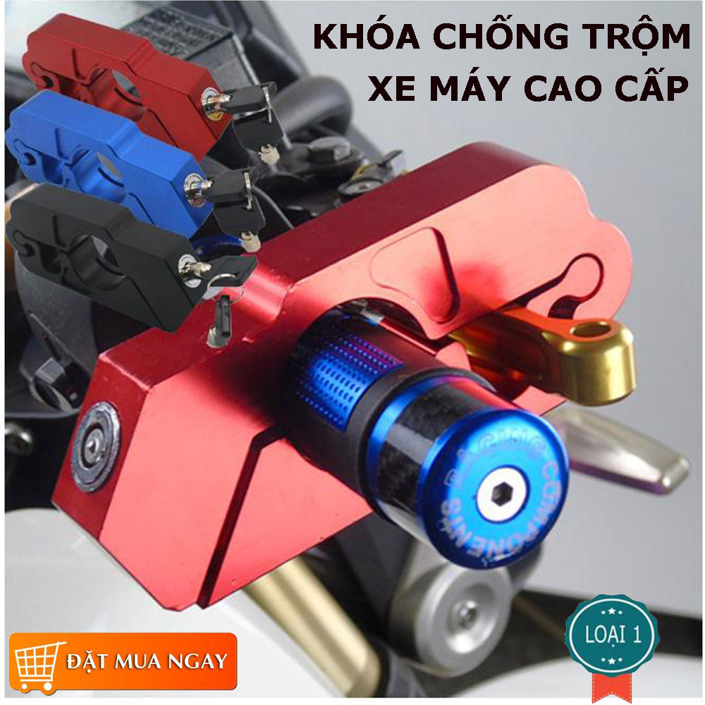 (HÀNG CAO CẤP) Khoá Chống Trộm, Khóa Tay Lái Xe Máy, Tay Ga Xe Máy, Khóa Bảo Mật, An Toàn- GIÁ CẠNH TRANH.