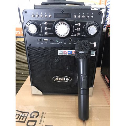 Loa kéo bluetooth mini daile s8 - karaoke chuẩn tăng kèm 1 mic hát karaoke bluetooth