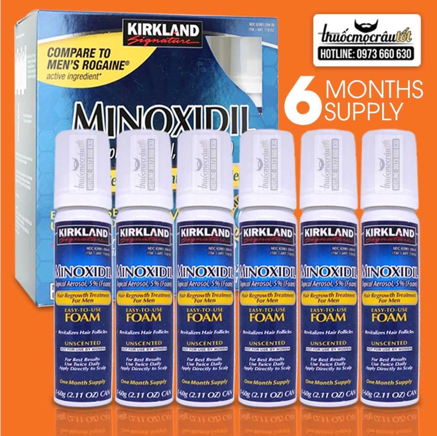 Thuốc mọc râu tóc Minoxidil Foam Nguyên Hộp 6 chai