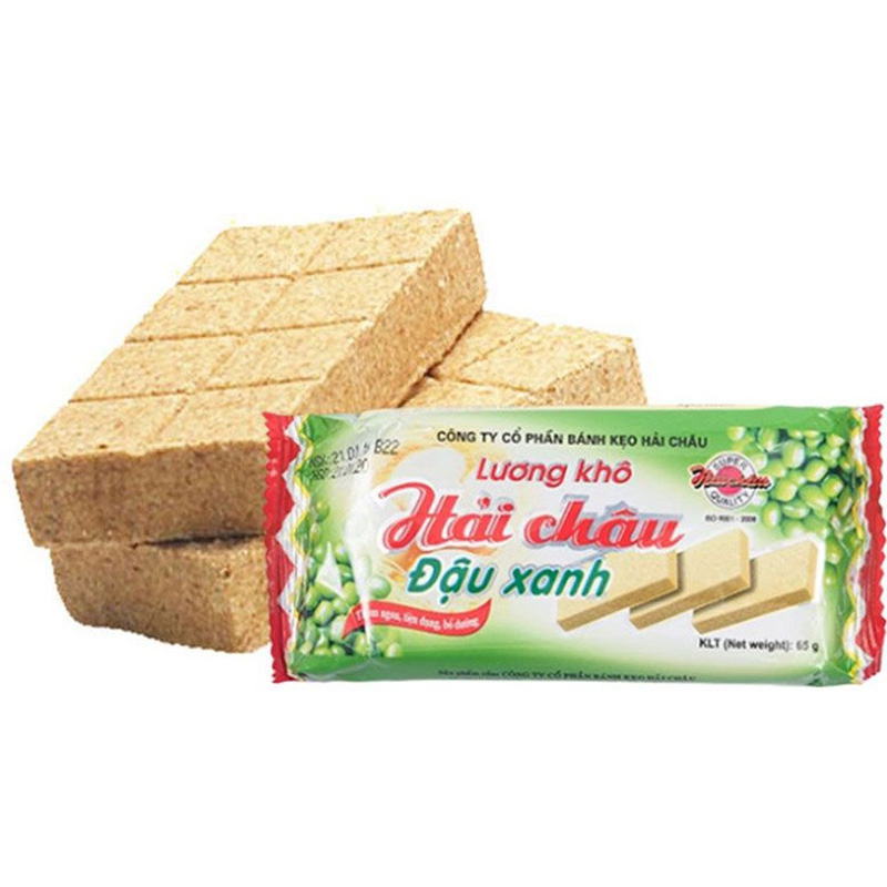Combo 2 thanh Lương khô Đậu xanh Hải Châu thanh 65g