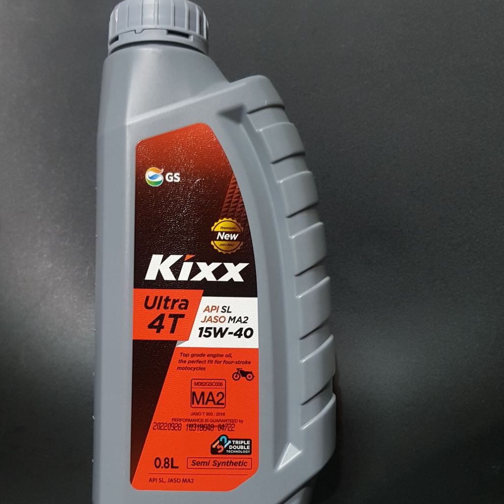 Nhớt xe máy kixx Ultra 4T 15W40, nhớt kixx cho xe số Jaso MA2 15W40 chai 800ml--