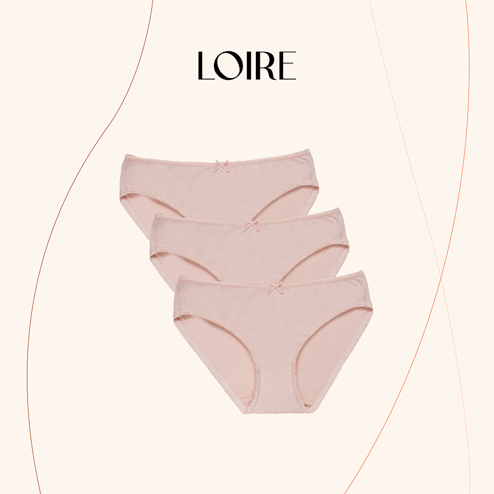 Combo 3 quần lót cotton mềm mịn loirechic qlbk14 - màu da