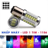 01 Bóng đèn phanh, đèn lùi 01 tim LED NHẤP NHÁY F1 18W thấu kính, chuẩn 1156