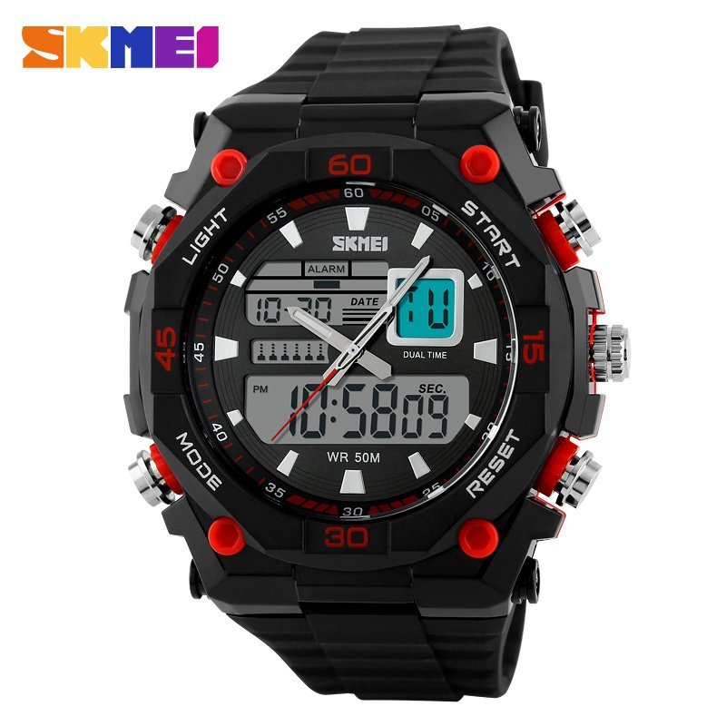 [100% Genuine]SKMEI Men's Digital LED Display Sport Watches Quartz Watch Men Sports Watches 50m Waterproof Wristwatches 1092 - intl bán chạy