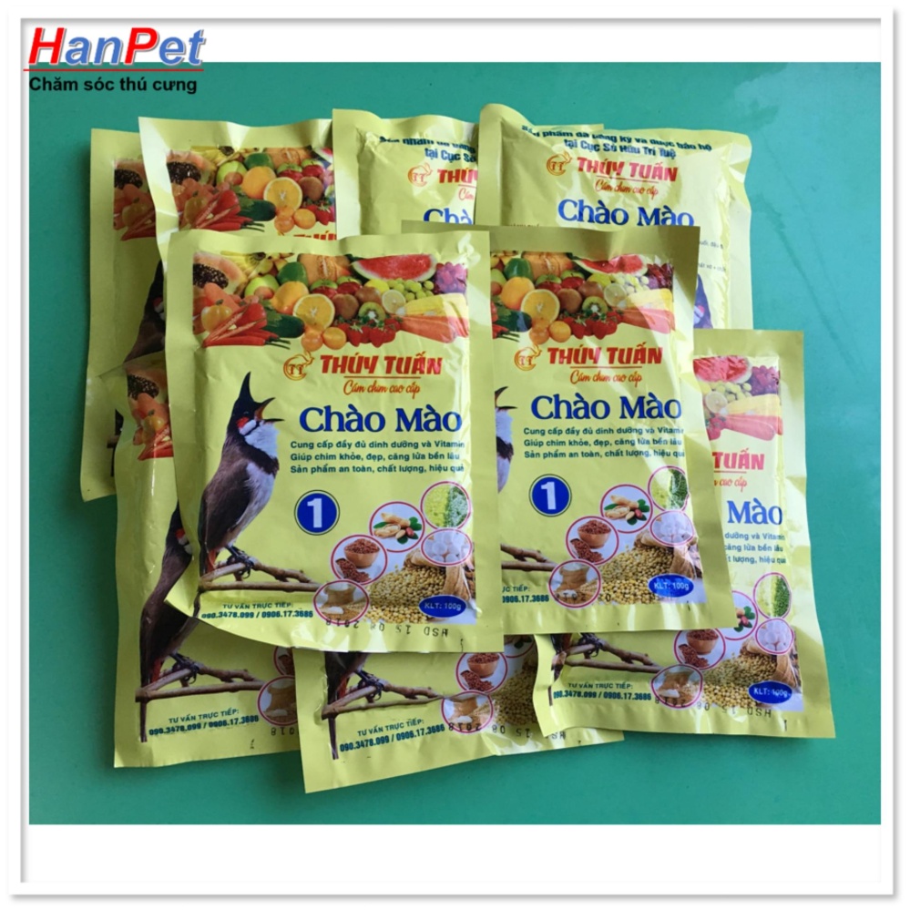 Cám chim  dạng hạt  - thức ăn chim CHÀO MÀO THÚY TUẤN SỐ 1- Mỗi gói 200gr (hanpet 224) - cám dành cho chim cảnh-HP10396TC