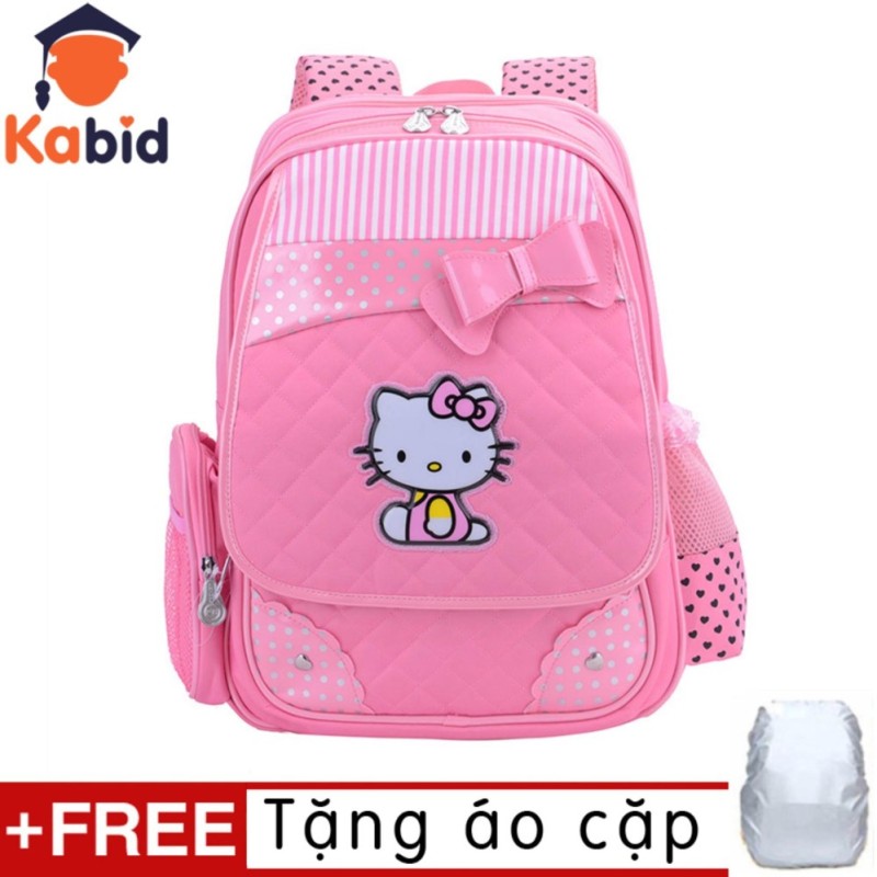 Giá bán Balo học sinh chống gù lưng PinkCat cho bé gái Từ lớp 1 đến lớp 3 (Pink) tặng áo trùm cặp