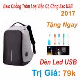 Balo laptop chống trộm có cổng usb sạc điện thoại + đèn led usb
