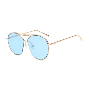 Big Frame Personalized Sea Lens Sunglasses (Blue) - intl  