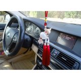 Bình đựng nước thơm  treo xe ô tô hình hồ lô- tua rua đỏ (hồ lô tự khuếch tán tinh dầu)