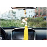 Bình đựng nước thơm  treo xe ô tô hình hồ lô- tua rua vàng (hồ lô tự khuếch tán tinh dầu)