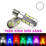 Cặp (02 bóng) đèn LED demi, xi nhan thấu kính siêu sáng T10 10SMD 5630 (Trắng)