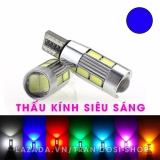 Cặp (02 bóng) đèn LED demi, xi nhan thấu kính siêu sáng T10 10SMD 5630 (Xanh dương)