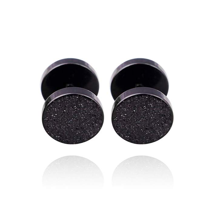 Bộ 2 bông tai hình tròn mạ cát 8mm bt73