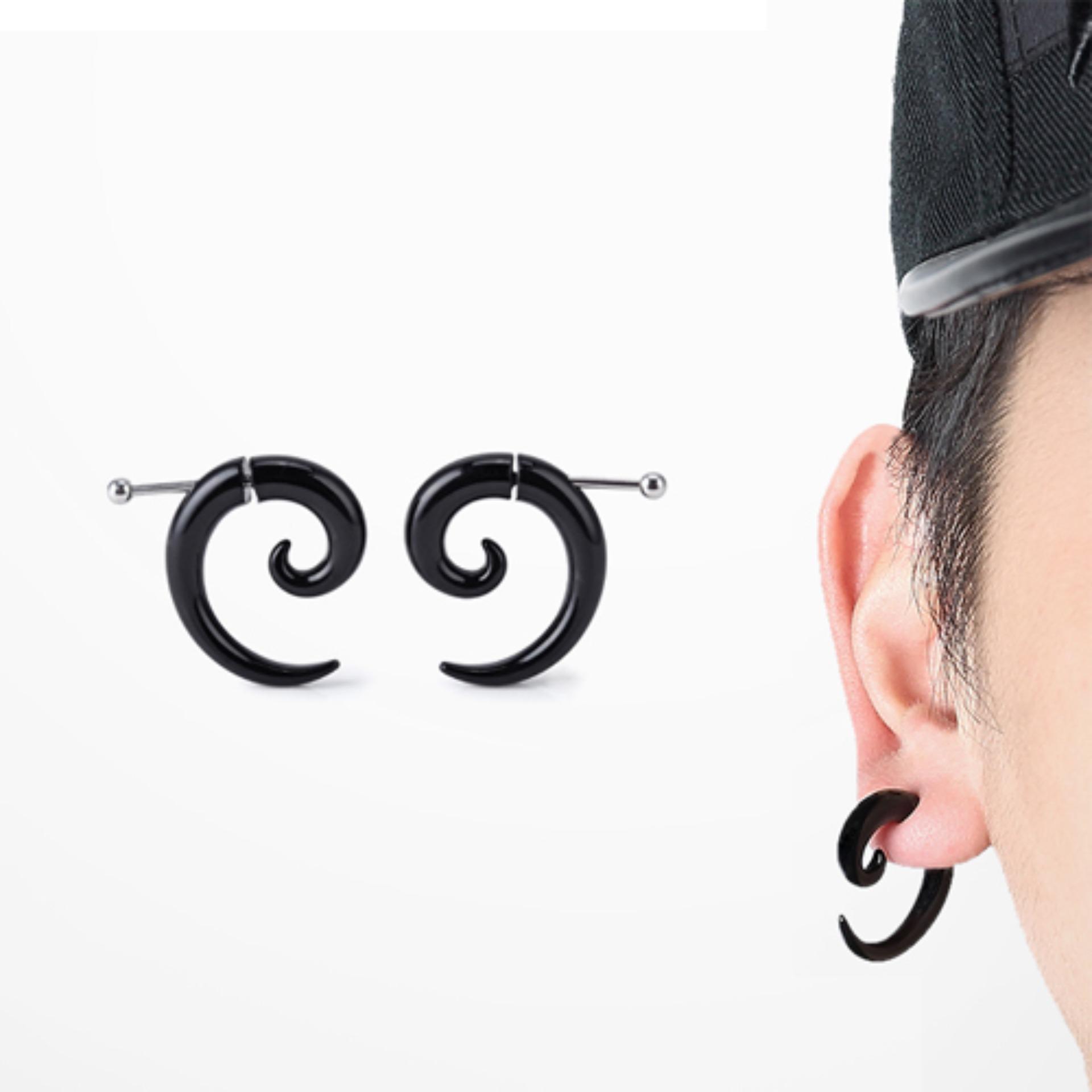 [HCM]Bộ 2 bông tai sừng trâu 3mm BT135 (màu đen)