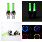 Bộ 2 đèn LED gắn van bánh xe đạp, xe máy, xe ô tô phát sáng khi chuyển bánh (Xanh lá)