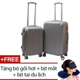 Bộ 2 vali nhựa cứng sam 20+24 inch + tặng bộ 1 gối hơi + 1 bịt mắt + 1 cặp bịt tai du lịch