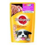 Bộ 5 gói thức ăn chó vị gà và bò nấu sốt Pedigree 130gr