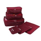 Bộ 6 Túi Đựng Đồ Du Lịch Chống Thấm Bag in Bag (Đỏ đô)